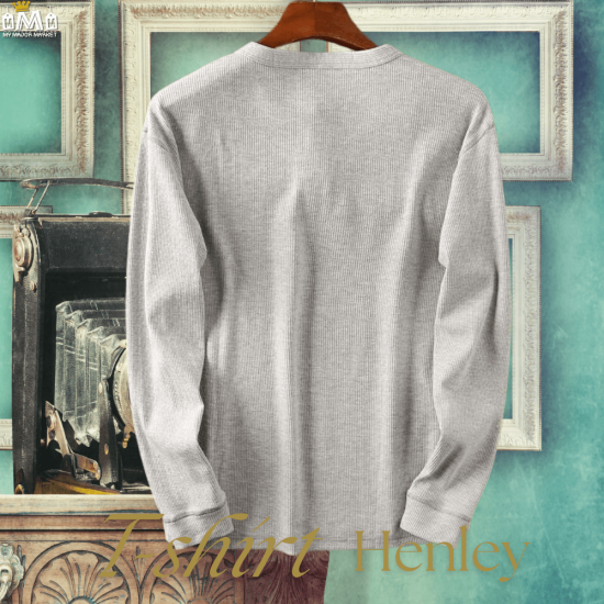 T-SHIRT HENLEY  - TEXTURÉ EN COTON MÉLANGÉ - 59.99 € |My Major Market