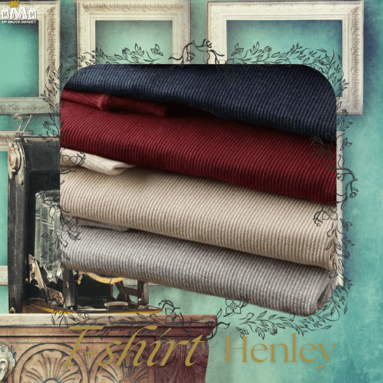 T-SHIRT HENLEY  - TEXTURÉ EN COTON MÉLANGÉ - 59.99 € |My Major Market