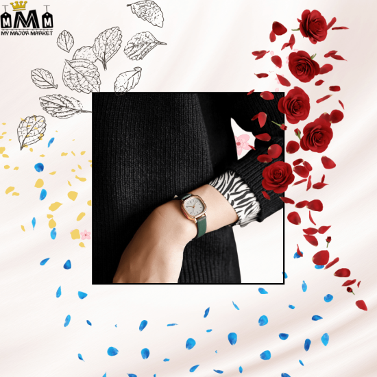 MONTRE QUARTZ FEMME - BRACELET CUIR & CADRAN DORÉ