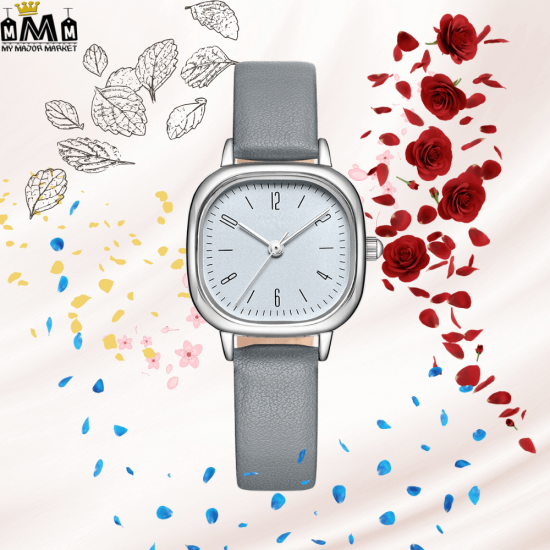 MONTRE QUARTZ FEMME - BRACELET CUIR & CADRAN DORÉ
