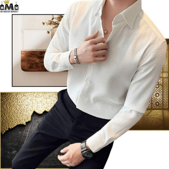 CHEMISE SLIM HOMME - GAUFRÉE EN BUSINESS - 55.99 € | My Major Market