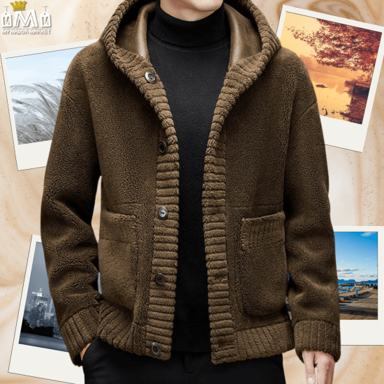 VESTE À CAPUCHE HOMME - RÉVERSIBLE CUIR & FOURRURE - 349.99 € | My Major Market