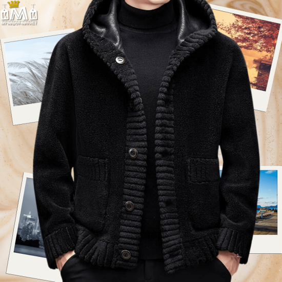 VESTE À CAPUCHE HOMME - RÉVERSIBLE CUIR & FOURRURE - 349.99 € | My Major Market