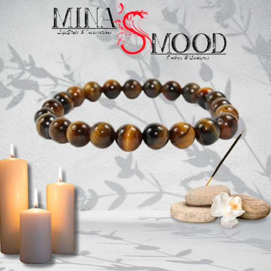 Bracelet Oeil de Tigre en véritable Pierre Naturelle - Lithothérapie & Équilibre | 24.99 €