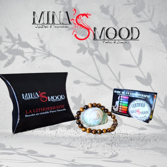 Bracelet Oeil de Tigre en véritable Pierre Naturelle - Lithothérapie & Équilibre | 24.99 €