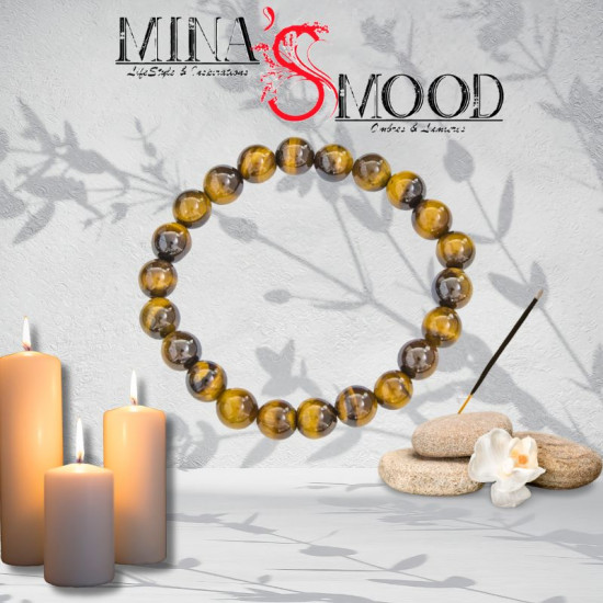 Bracelet Œil de Tigre en véritable Pierre Naturelle - Lithothérapie & Équilibre | 24.99 €