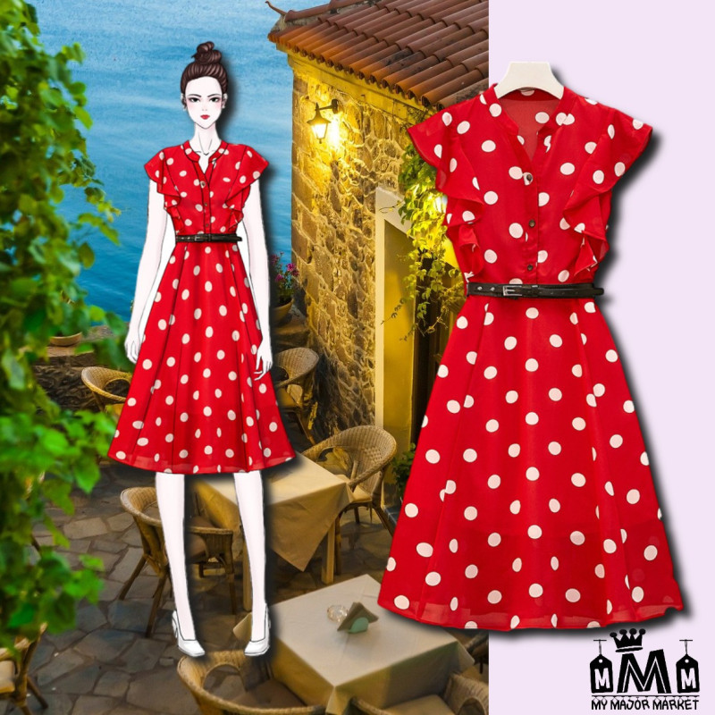 ROBE VINTAGE - PIN-UP À VOLANTS - I LOVE DOTS